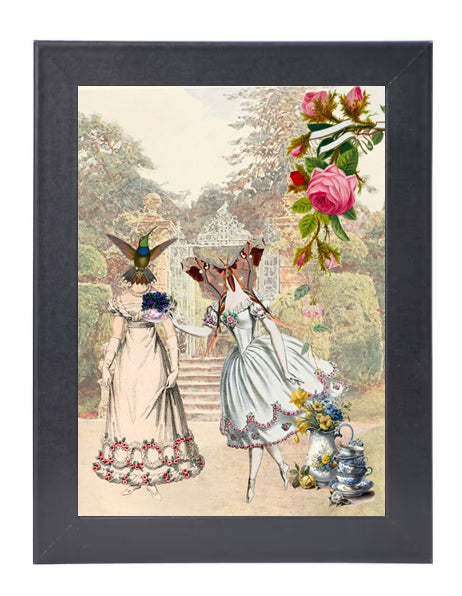 Garden Tea Time with the Pollinators Triptych