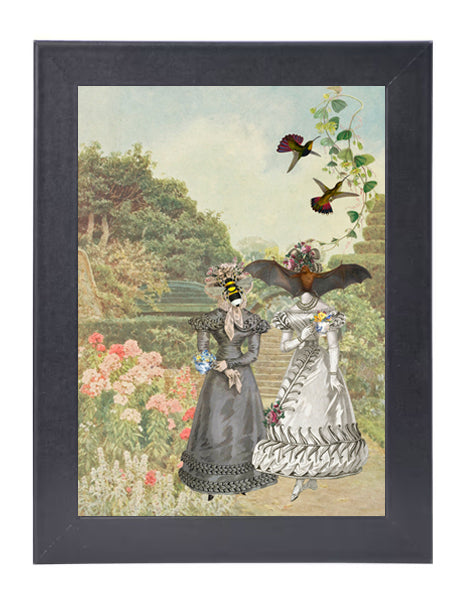 Garden Tea Time with the Pollinators Triptych