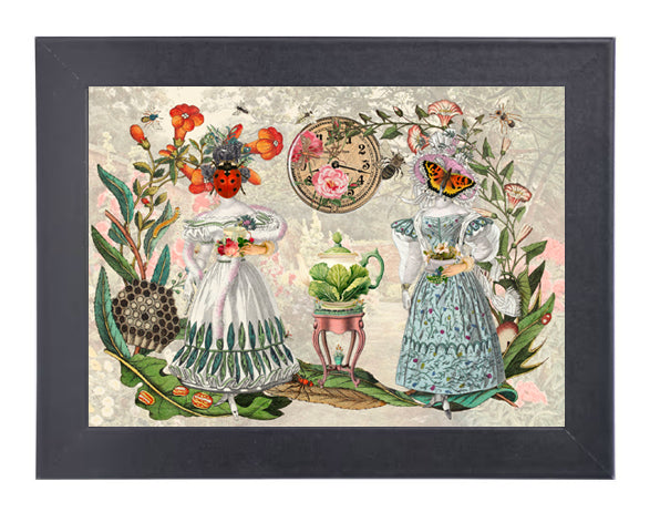 Garden Tea Time with the Pollinators Triptych